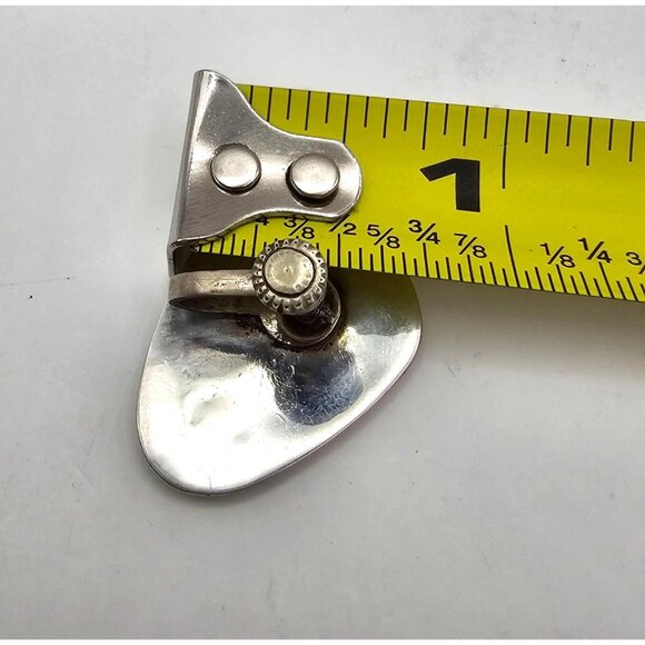 Alpaca Silver Screw Back Earring Abalone Inlay Swordfish Upcycle Craft - Picture 7 of 15